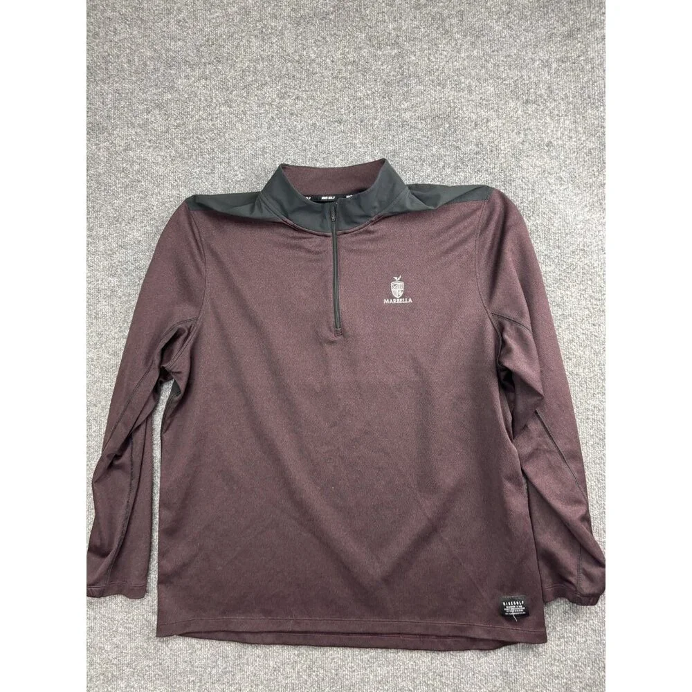 Nike Golf Dri-FIT Pullover Mens‎ XL Red 1/4 Zip Marbella Long Sleeve Shirt